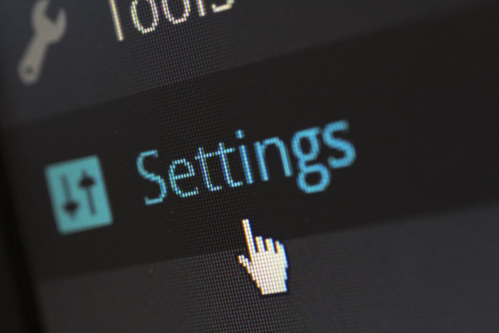 Picture of password settings on computer