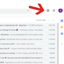 email signature settings wheel