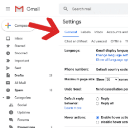 email signatures general settings tab