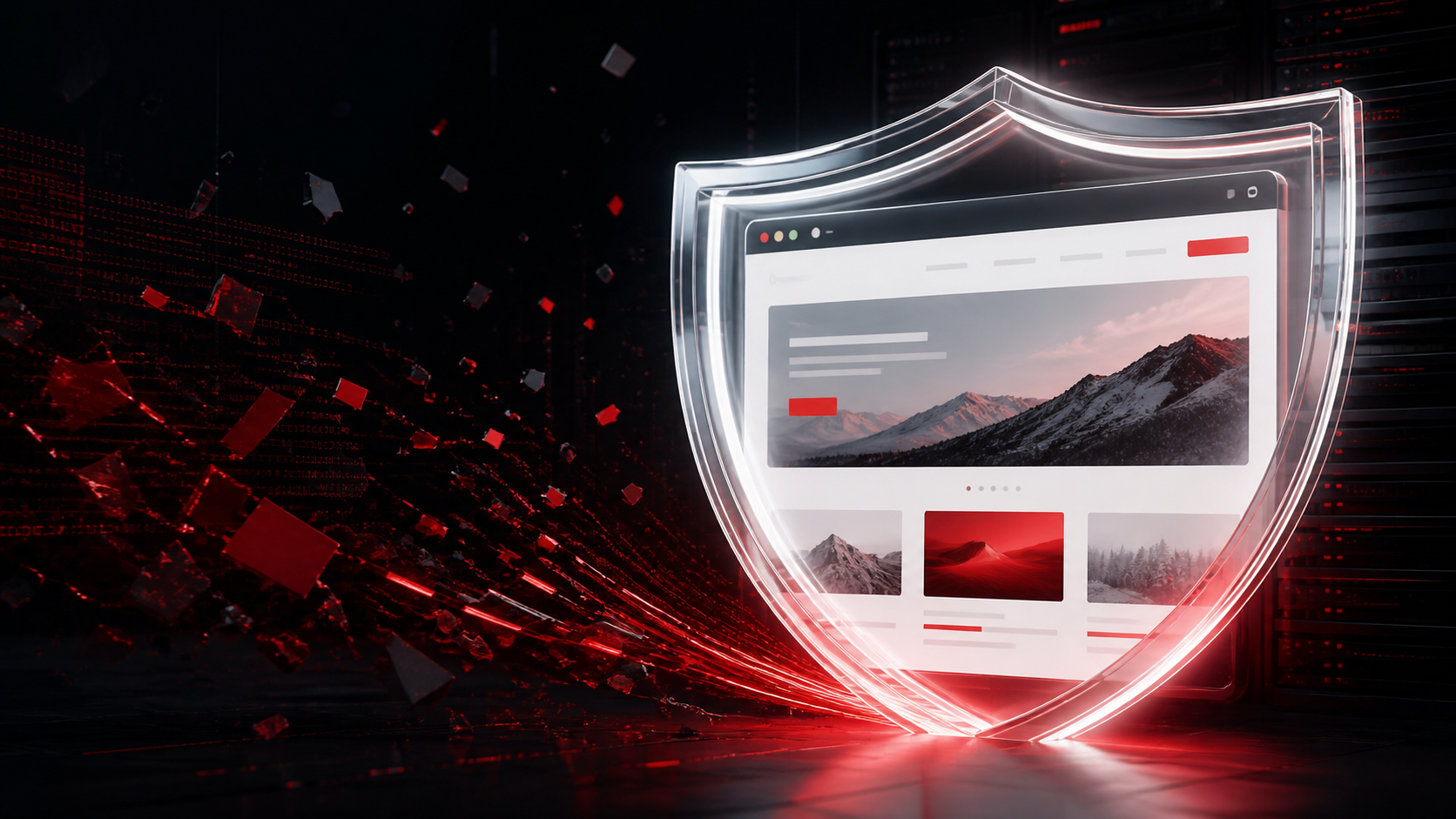 Protected website shield representing WordPress malware removal and security recovery